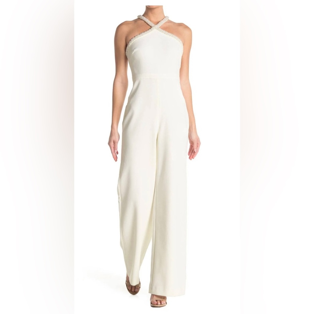 Likely Ashland Embellished-Trim White Jumpsuit Size 2 (NWT)